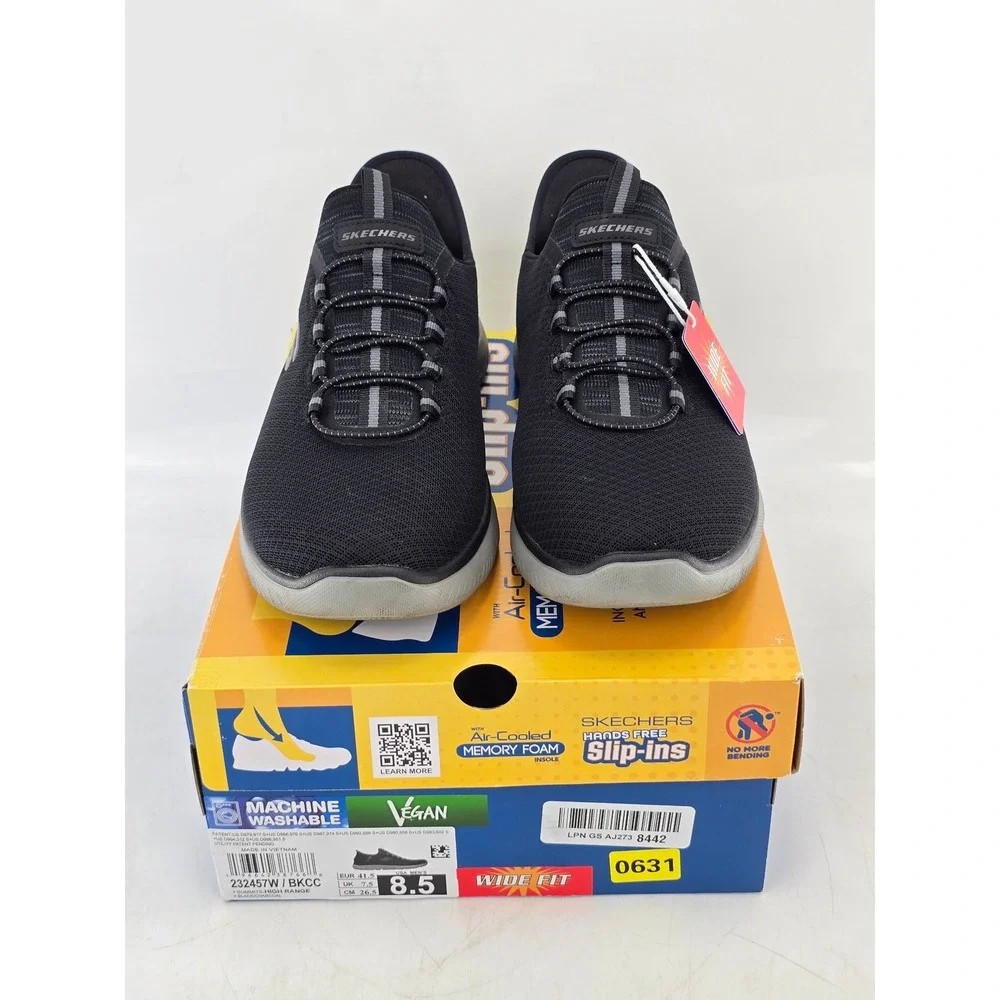 Skechers Summits High Range Hands Free Slip-ins Mens 8.5 Wide Black/Charcoal New